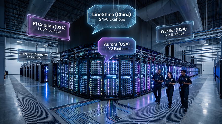 Top Supercomputere din Lume în 2026: LineShine Detronează El Capitan cu 2,198 Exaflops, Fără Niciun GPU