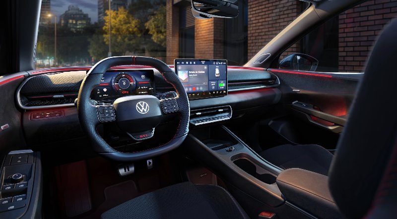 Interiorul Volkswagen ID. Polo, cu ecran digital și volan multifuncțional